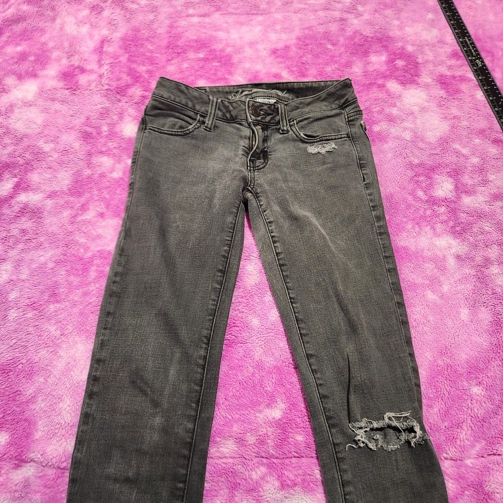American Eagle Jeans Women's 0 Low Rise Jegging Gray‎ Super Stretch